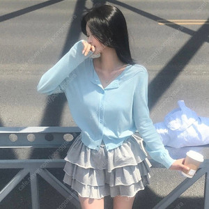 여름 시스루 살안타 가디건 하늘 소라