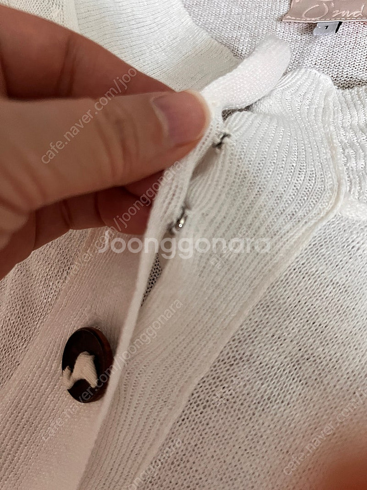 오즈세컨 린넨 화이트 가디건. 한섬 마인 타임 랑방 시...--6