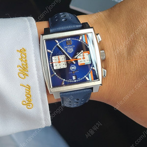 [정품] 태그호이어 모나코 걸프 오렌지 한정판 호이어2 청판 미사용급 풀세트 (Tag Heuer Monaco Gulf Blue)