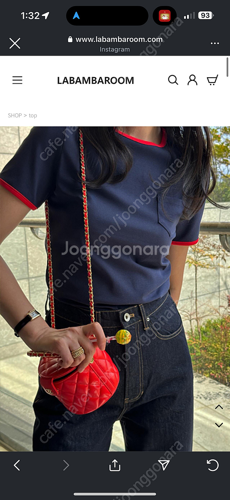 라밤바룸 이브 티셔츠 (아이보리,네이비)배송전양도해요!--0