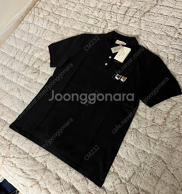 메종키츠네 더블 폭스헤드 카라 티셔츠 차콜색상(앤트러사...--2
