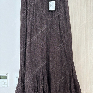 랑방 글리터 크링클 스커트