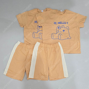 새상품 키즈꼬모 반팔 상하복 11호 (120) 쌍둥이 일괄