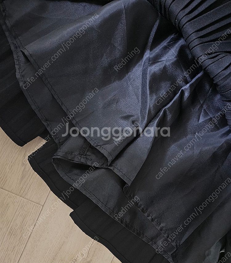 자라 Zara 여성 플리츠 스커트 치마 스커트 블랙--3