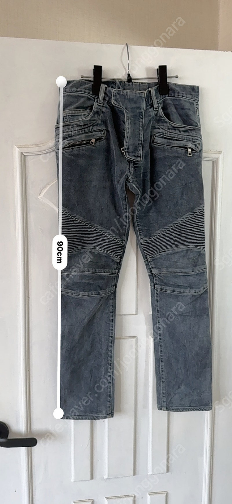 발망 스트레치 바이커 데님 팬츠 청바지 지퍼 플라이 W29 그레이 T551B701 이미지