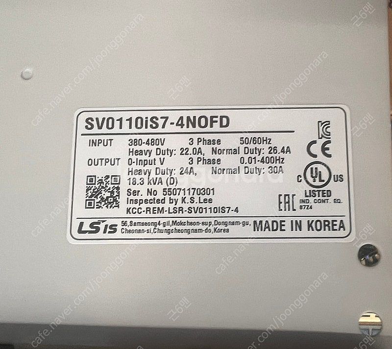 LS인버터 SV0110iS7-4NOFD--2