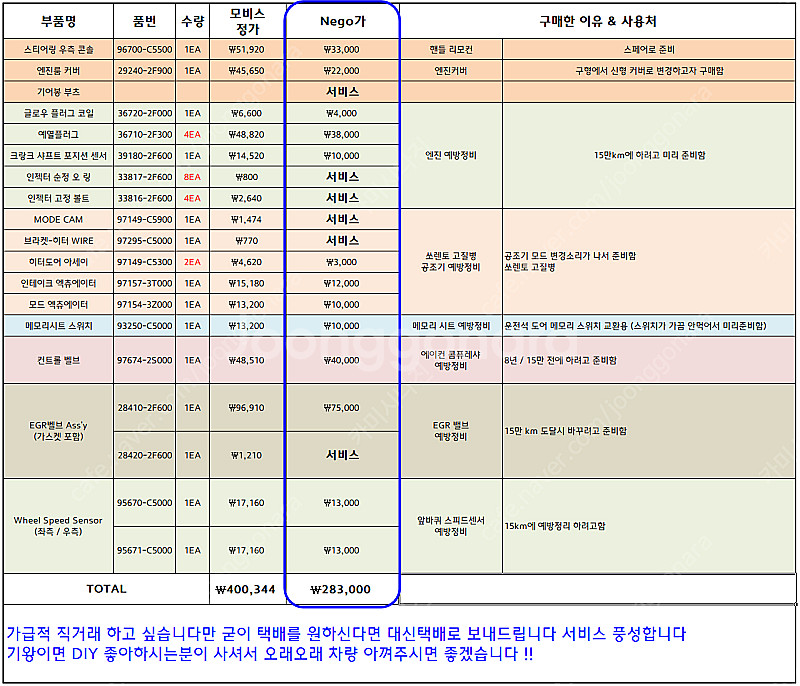 올뉴쏘렌토UM R2.2 용 (R2.0 엔진 호환 가능)...--0