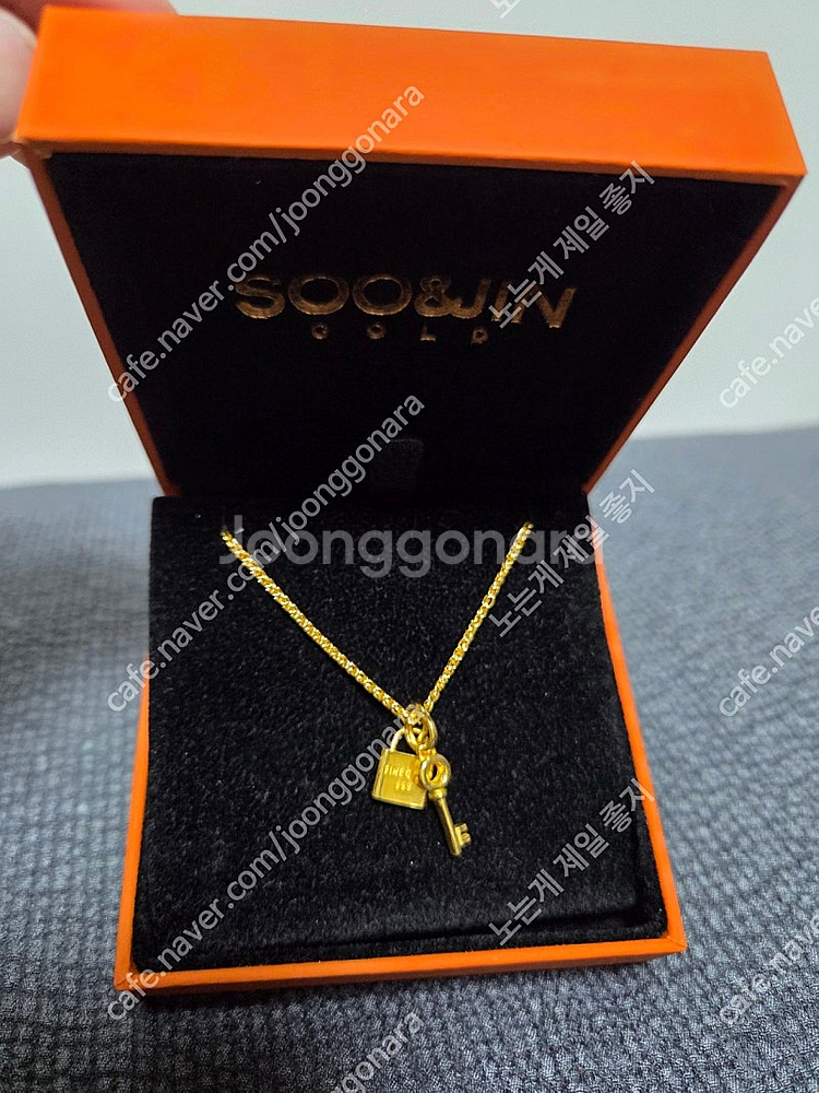 수진앤 골드 순금 언락목걸이 3돈새제품--2