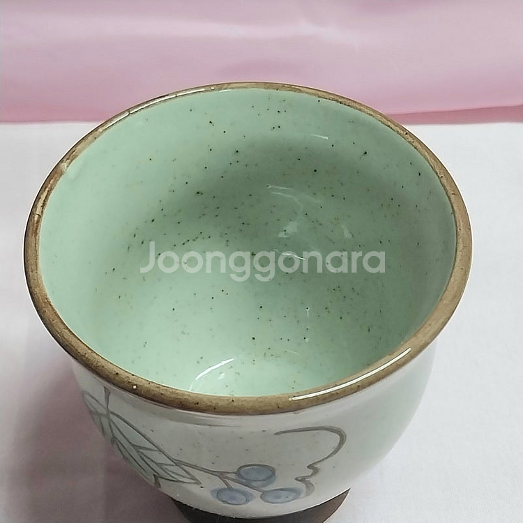 새제품 핸드메이드페인팅 도자기 다기잔4 주전자1개 세트--6