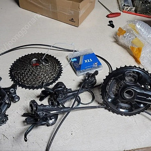 XTR+XT 33단 구동계, 신품급 XT 33단 구동계 한대분-브레이크 포함