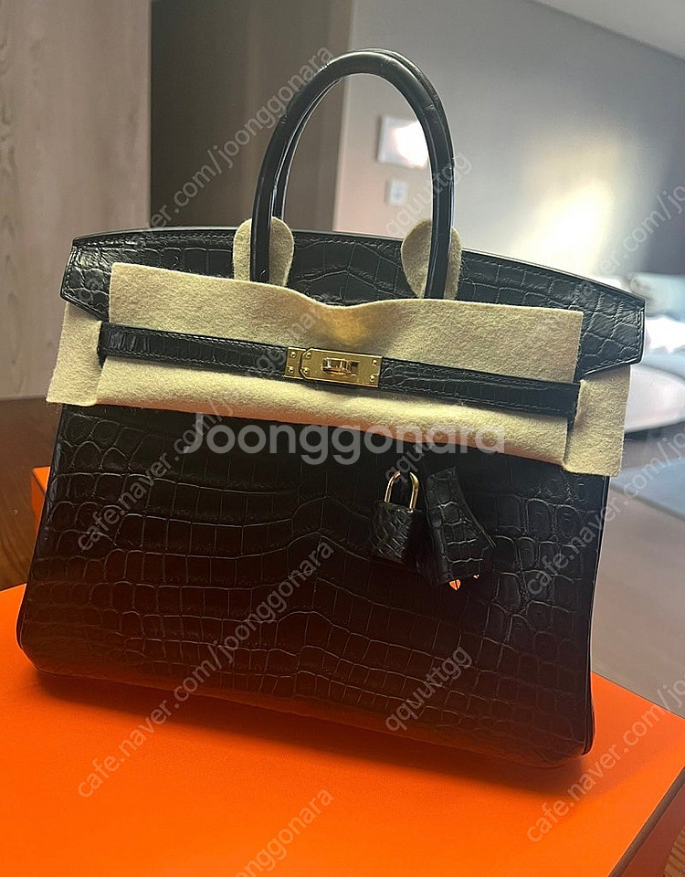 에르메스 버킨 악어 블랙 무광 25--0
