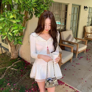 시예 린 오간자 스커트 Lin organza 화이트 m 샵시예