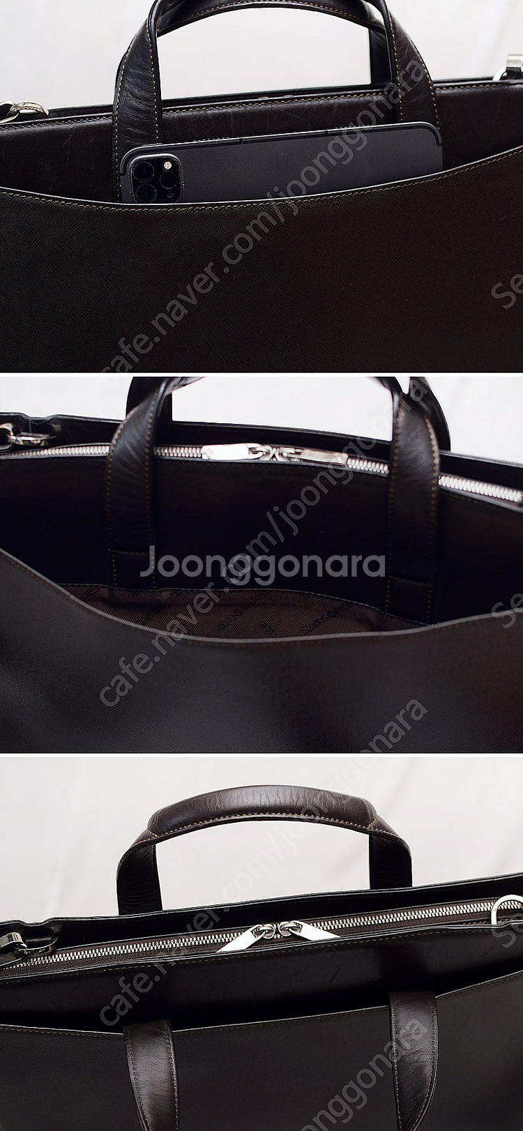 샘소나이트 폴리오 풀그레인 사피아노 레더 슬림 브리프케...--9