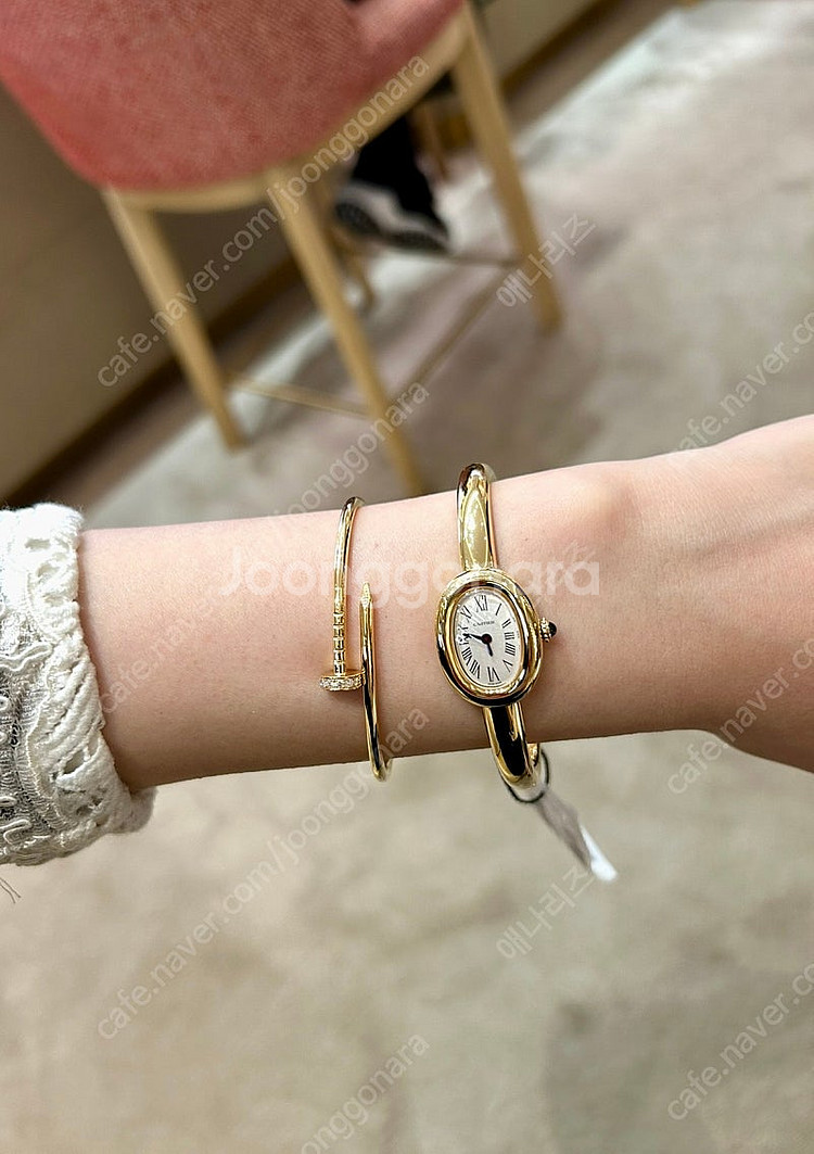 까르띠에 앵끌루 팔찌 SM 옐로우골드 다이아 18K 1...--4