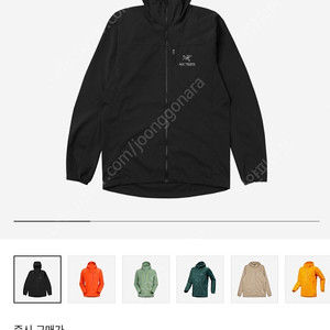 아크테릭스 스쿼미시 후디 블랙 xxl