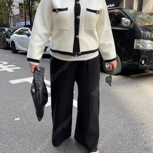 [민먼데이] 제작 배색니트가디건 화이트