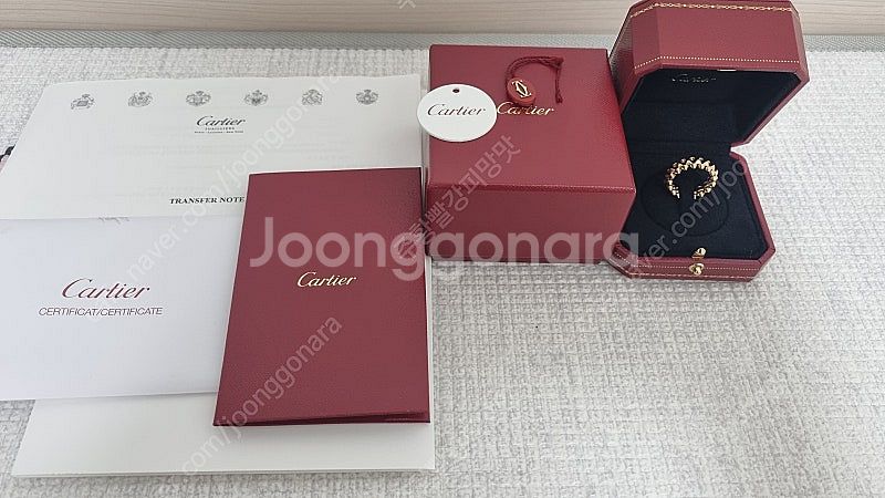 까르띠에 클래쉬드 반지 미디움 핑크골드 52호 풀박스 ...--1