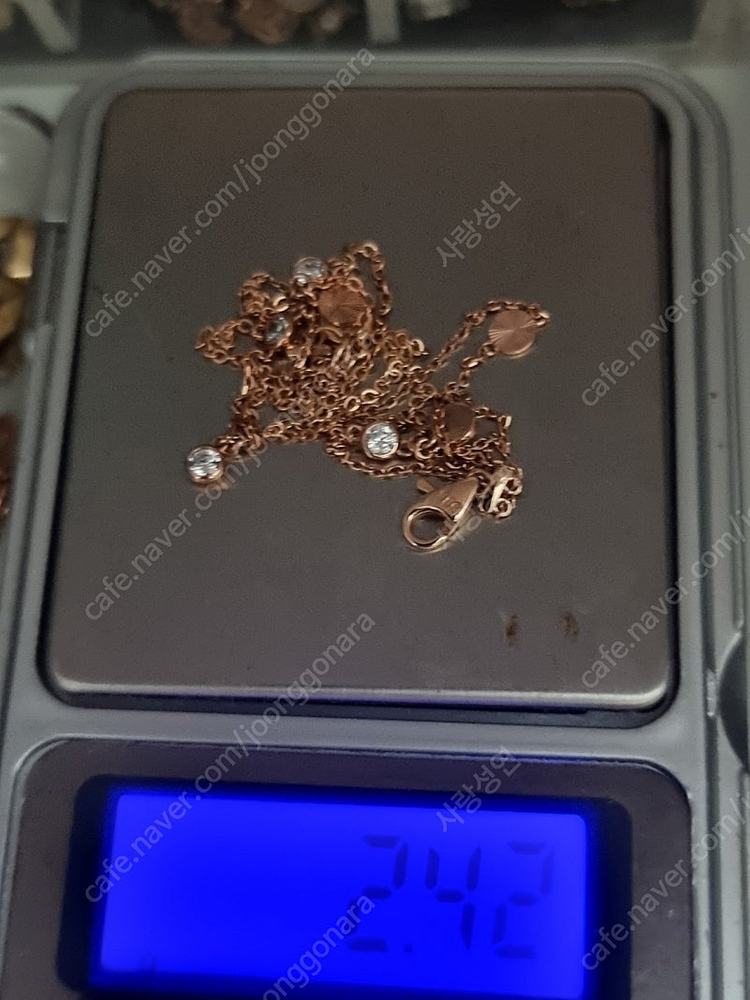 제이에스티나 14k 두줄 발찌 로즈골드 2.42그램--1