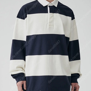 [3XL] 무탠다드 오버사이즈 스트라이프 럭비 셔츠 새제품