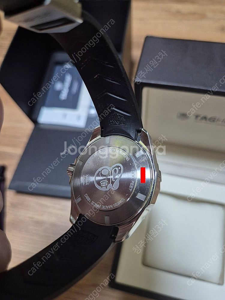 태그호이어 아쿠아레이서300(오토) 43mm+ 러버밴드...--5