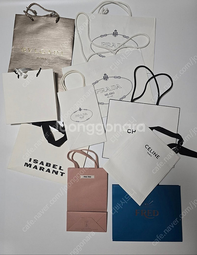 (명품쇼핑백 10장 일괄) 샤넬쇼핑백 / 불가리 쇼핑백...--0