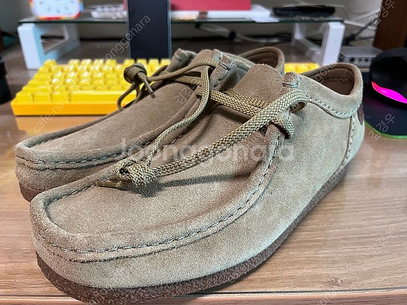 Clarks 남성용 샤크레 리 런 가죽 모카신 다크 샌...--0