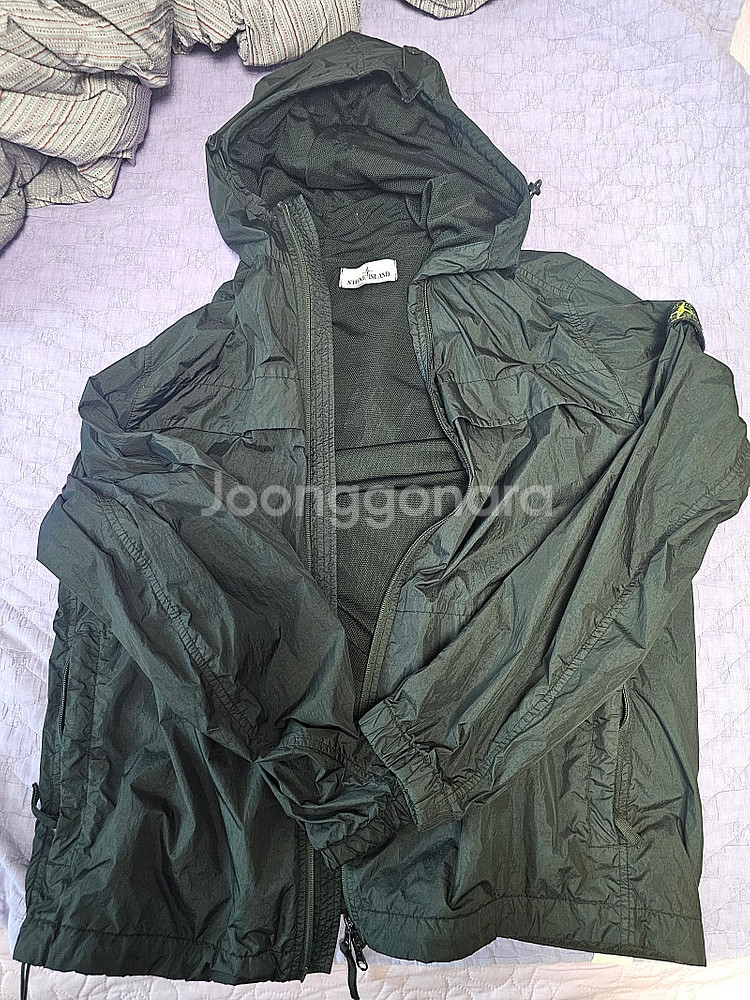 XL 스톤아일랜드 가먼트 다이밍 크링크랩스 후드자켓--0