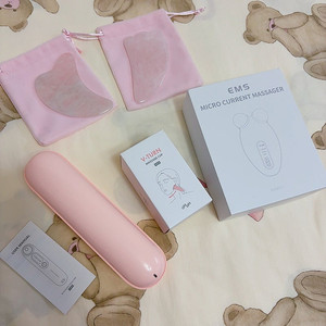 EMS마사지기, 아유아유 마사지컵, 블랙헤드제거기, 로즈쿼츠 괄사 / 이오시카 M1 (고주파+갈바닉+ems+쿨링) 피부관리기 풀셋