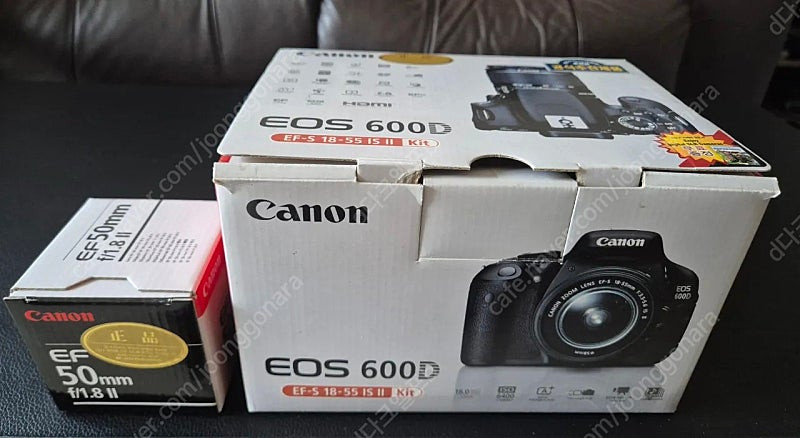 캐논 EOS 600D Kit + EF 50mm f1.8 II 렌즈 판매합니다. 이미지