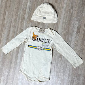 구찌 GUCCI 바디수트 모자 세트 12M