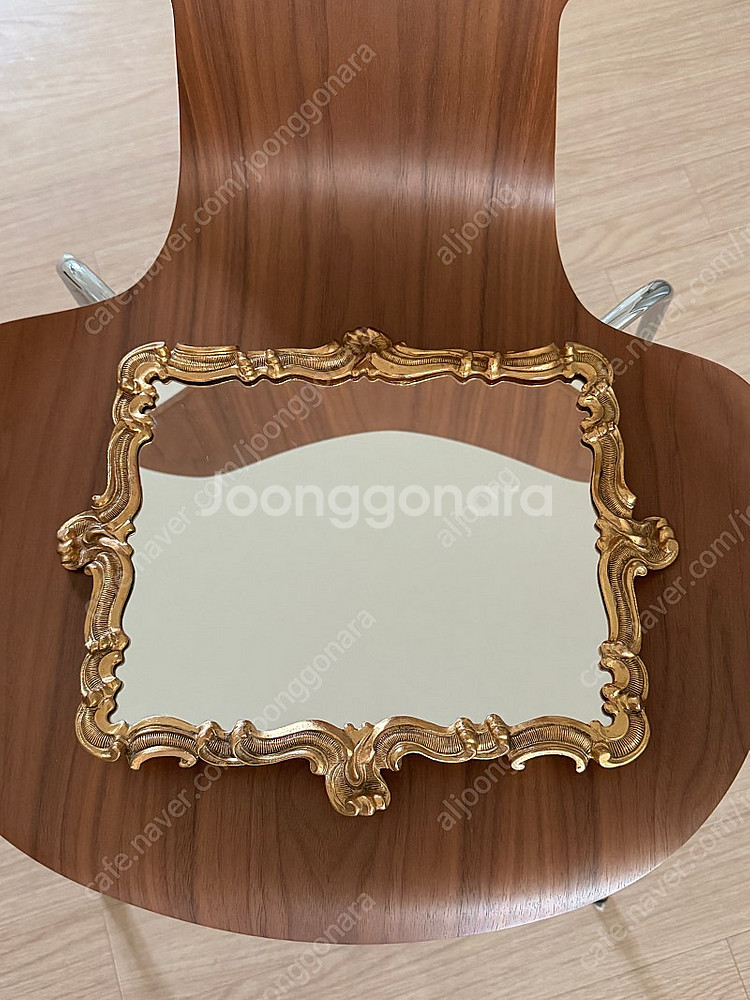 엔틱antique 골드 프레임 거울 겸 소품받침 트레이--4