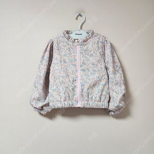 100사이즈(아동용)MARRY AND BORN 핑크색 파랑꽃무늬 속털 자켓