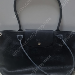 롱샴 블랙 가죽 토트백