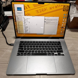맥북에어 M3 15인치 그레이 16GB A3114(보증기간 6개월 남음)