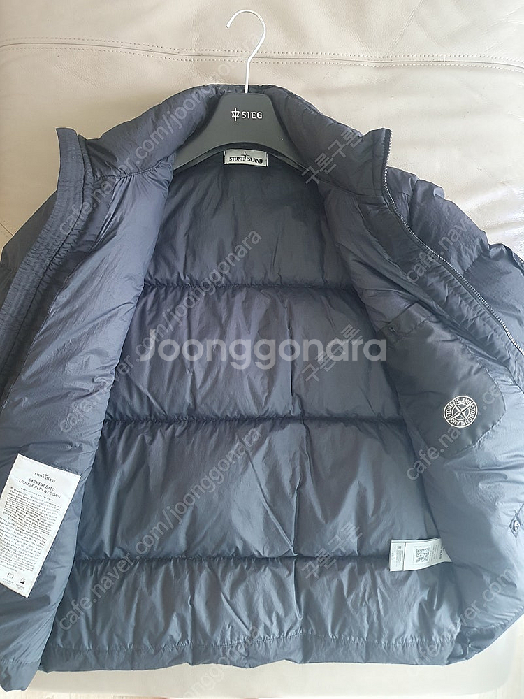 스톤아일랜드 21fw 크링클랩스 논후드 패딩(블랙,L)--4