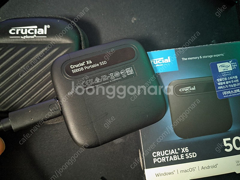 크루셜 X6 500GB TYPE-C 외장 SSD--1