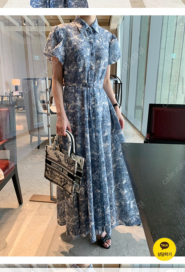 바이씨니 제작수묵화 원피스 블루 프리--3