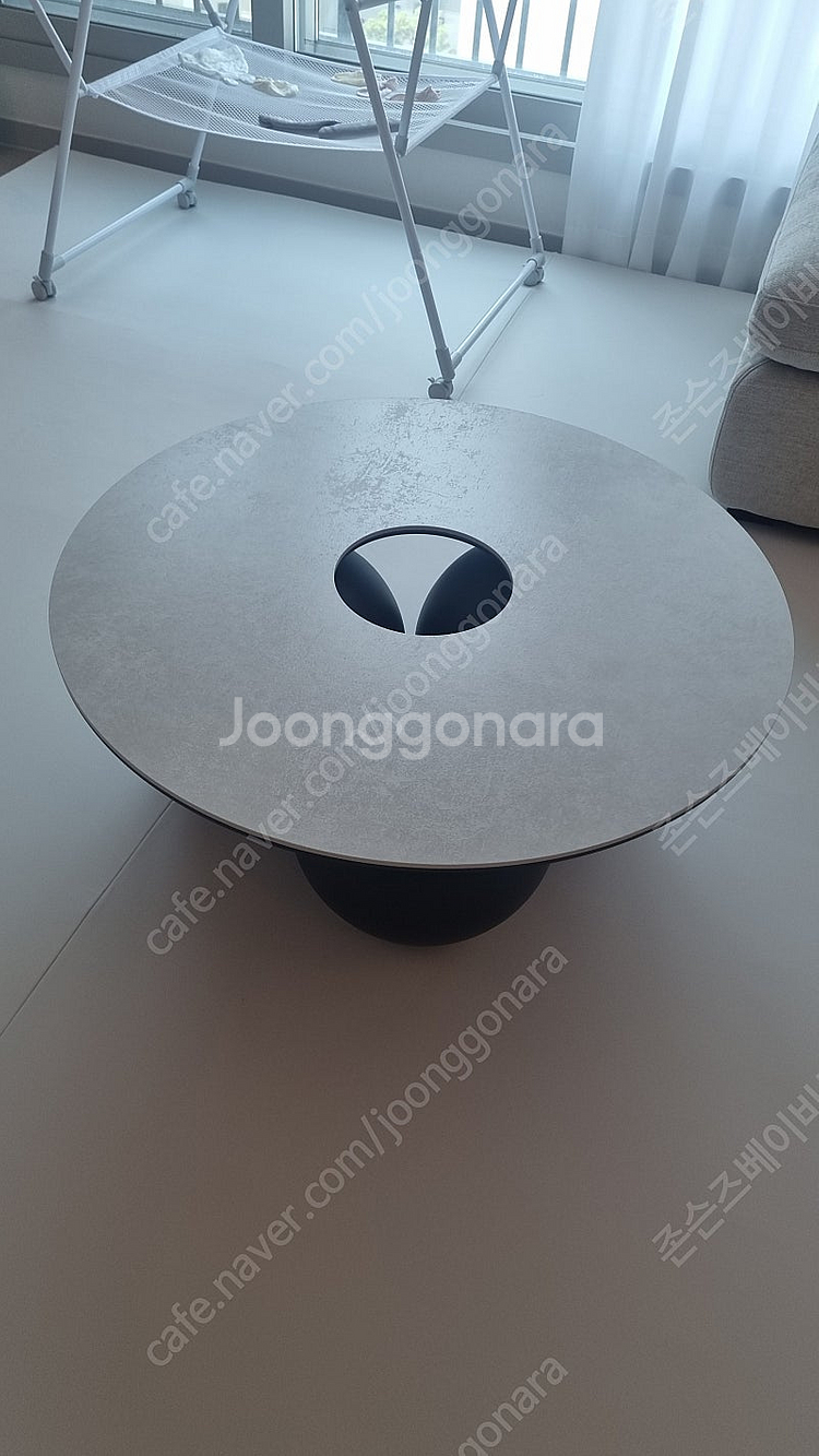 피아바 오볼로 소파 테이블 거실 협탁 베이지 블랙--1