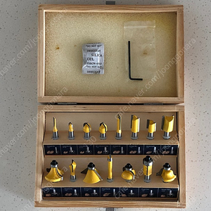 KOWOOD 목공용 트리머 라우터 비트 15피스 세트 1/4인치 미사용