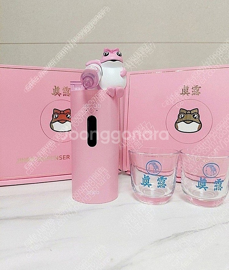 진로 핑크두꺼비 소주 디스펜서 기프트세트 (진로잔 2개...--0