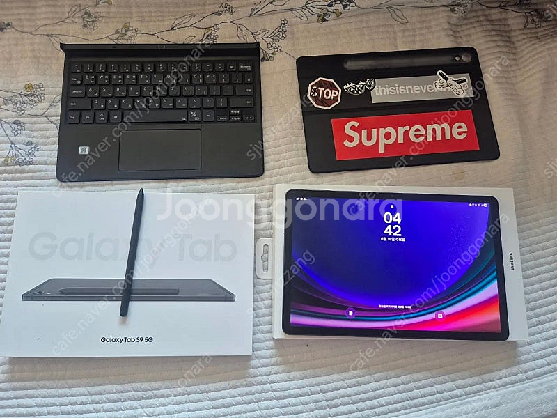 갤럭시 탭 S9 256gb 그라파이트 5G, 정품 키보...--0