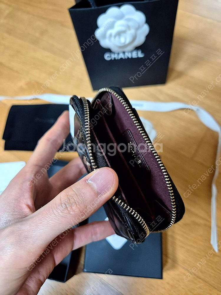 샤넬 클래식 카드지갑 지퍼돌이 멀티 블랙 금장 내장칩 ...--1