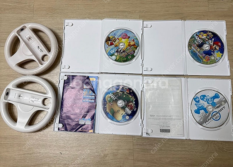 wii 게임 cd 4장+핸들(택포)--1