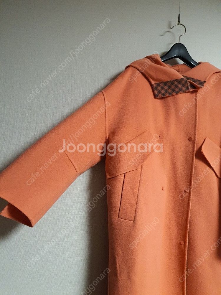 럭키슈에뜨 jdc 레터링 디테일 후드 핸드메이드 코트 ...--4