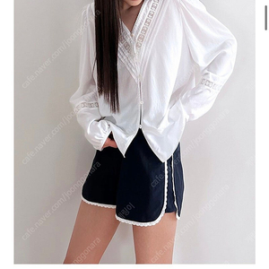 마가린핑거스 라운드 레이스 쇼츠 네이비