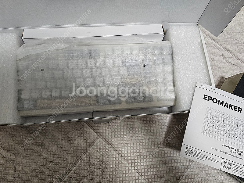 [페블온x에포메이커] GALAXY100 한글버전 페커 마블 화이트 스위치 키보드 / 에포메이커 갤럭시 100--2