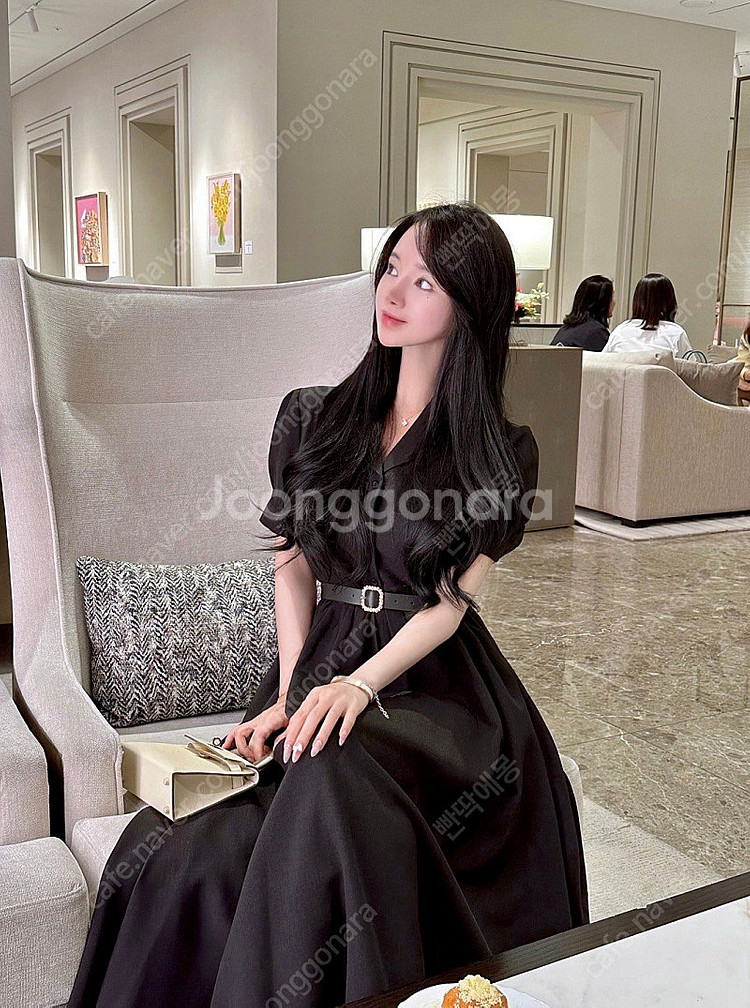 (새상품) 메이윤 플리에 셔츠 드레스 블랙 S--0