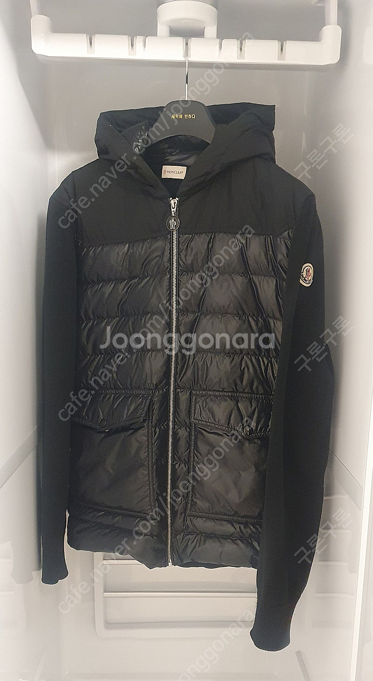 몽클레어 22ss 니트 후드패딩/블랙/XL--0