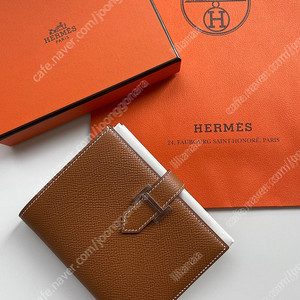 에르메스 베안 컴팩트 지갑(HERMES COMPACT WALLET) 팔라듐 하드웨어, 골드 앱송 가죽