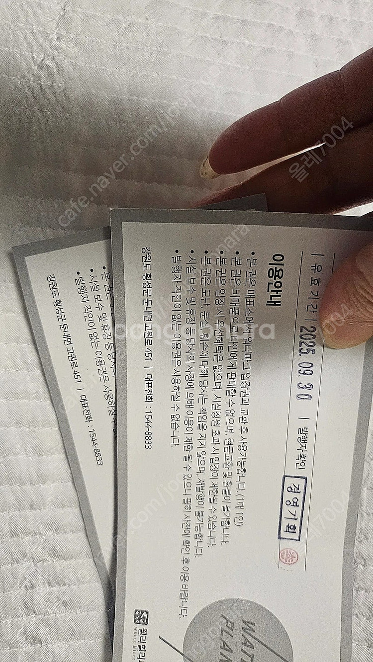 웰리힐리파크 워터플래닛 입장권 2장 묶음판매--1